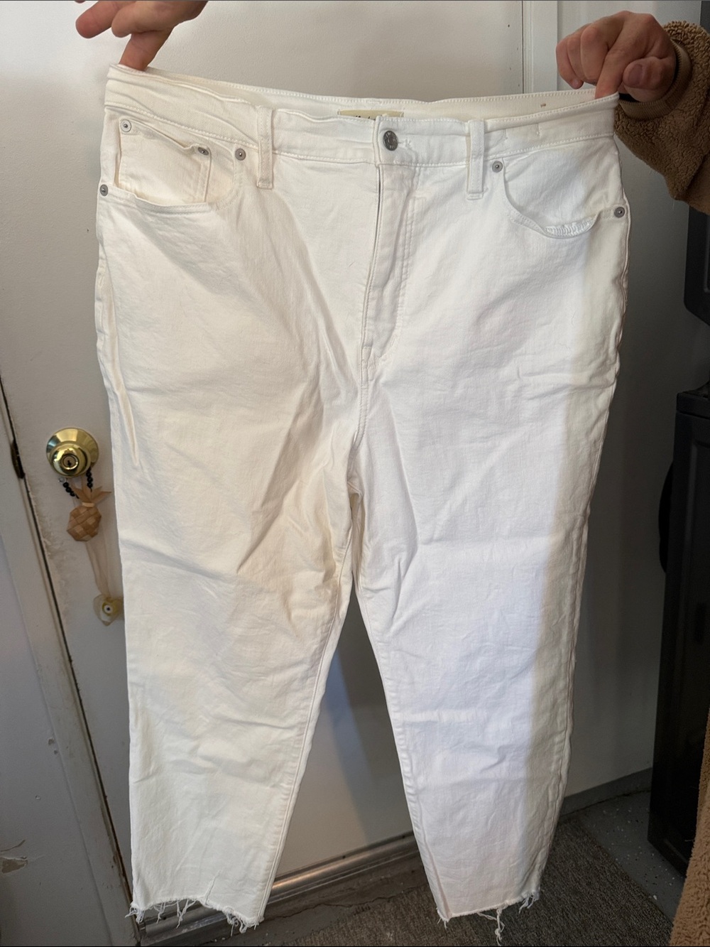 Madewell White Ankle Crop Jeans